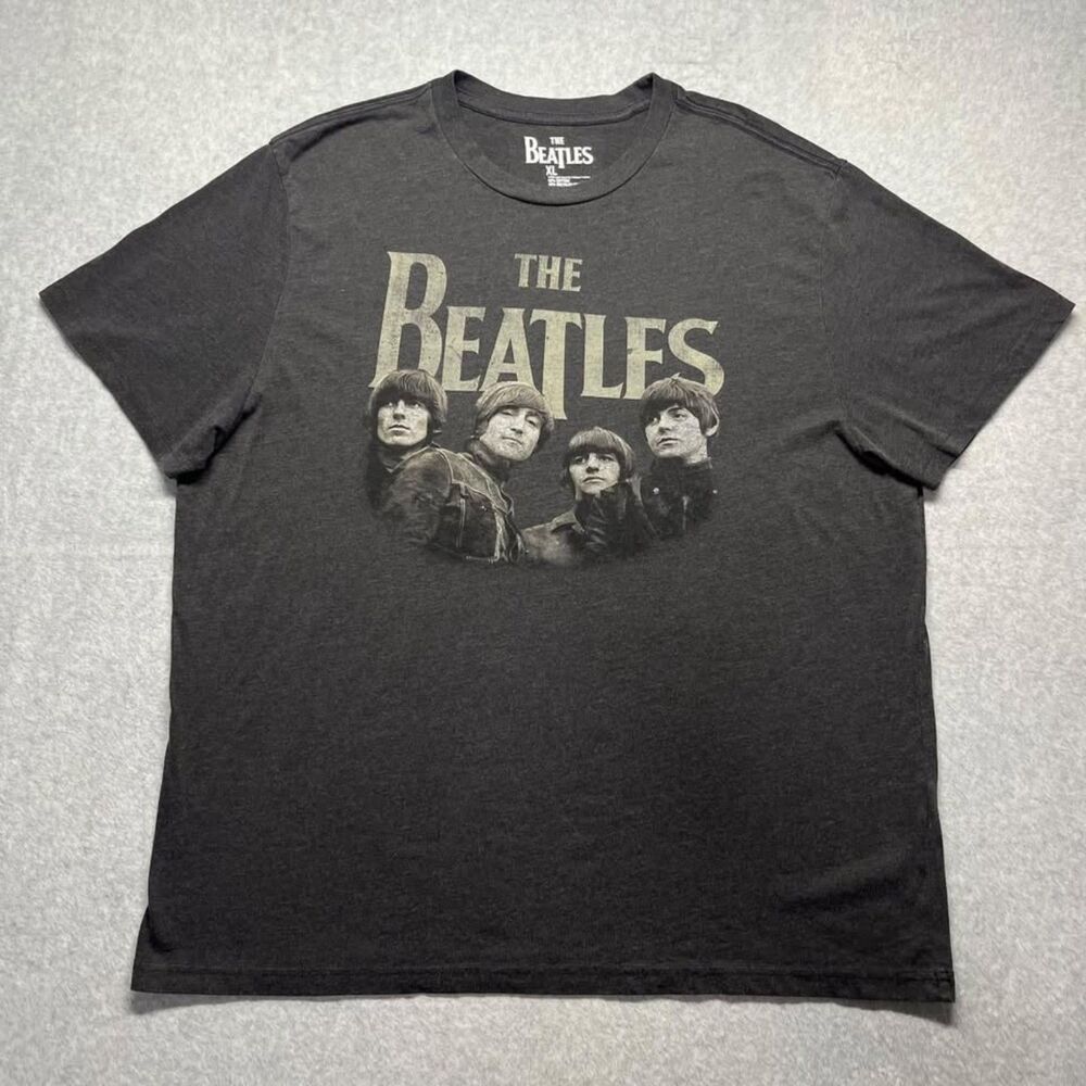 The Beatles 1965 American Tour Graphic T-Shirt XL Charcoal Gray Band Tee